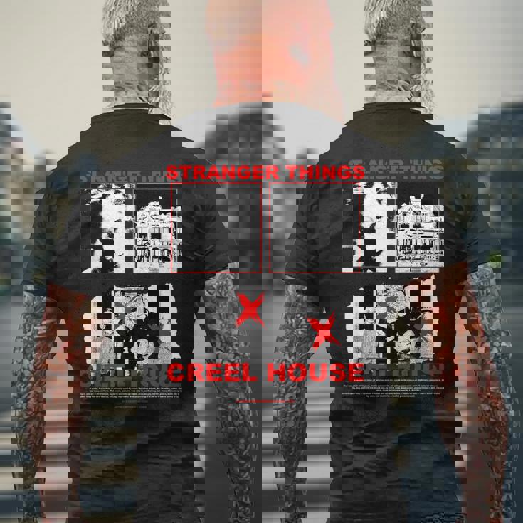 ストレンジャー・シングス 80年代 クラシック ホラー クリール ハウス アーバンレジェンド メンズTシャツ バックプリント 高齢者への贈り物