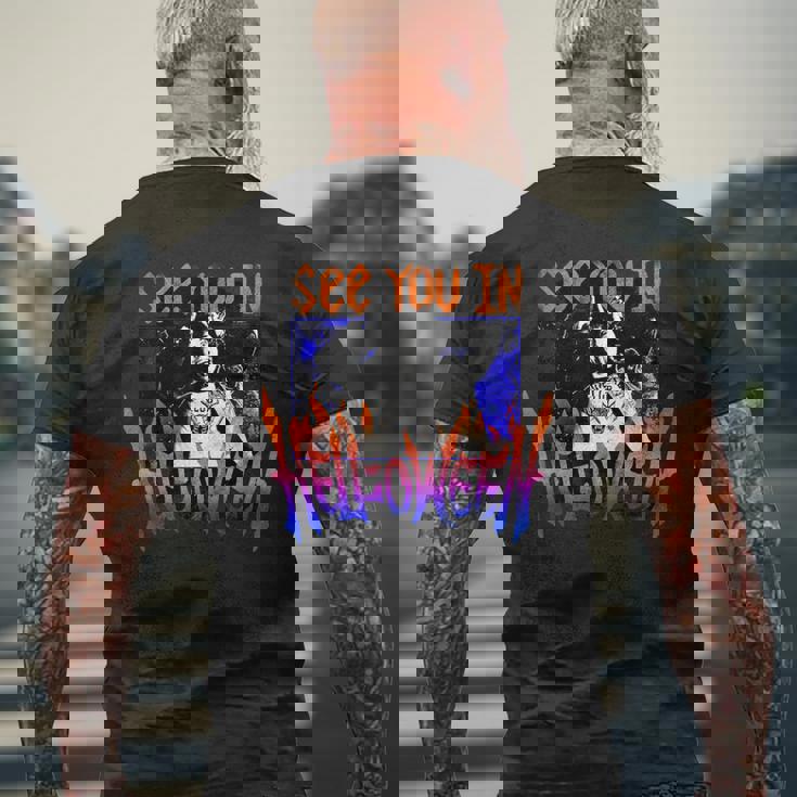 ストレンジャー・シングス ヘルファイア クラブ ハロウィン ロックンロール 楽しいパーティー メンズTシャツ バックプリント 高齢者への贈り物