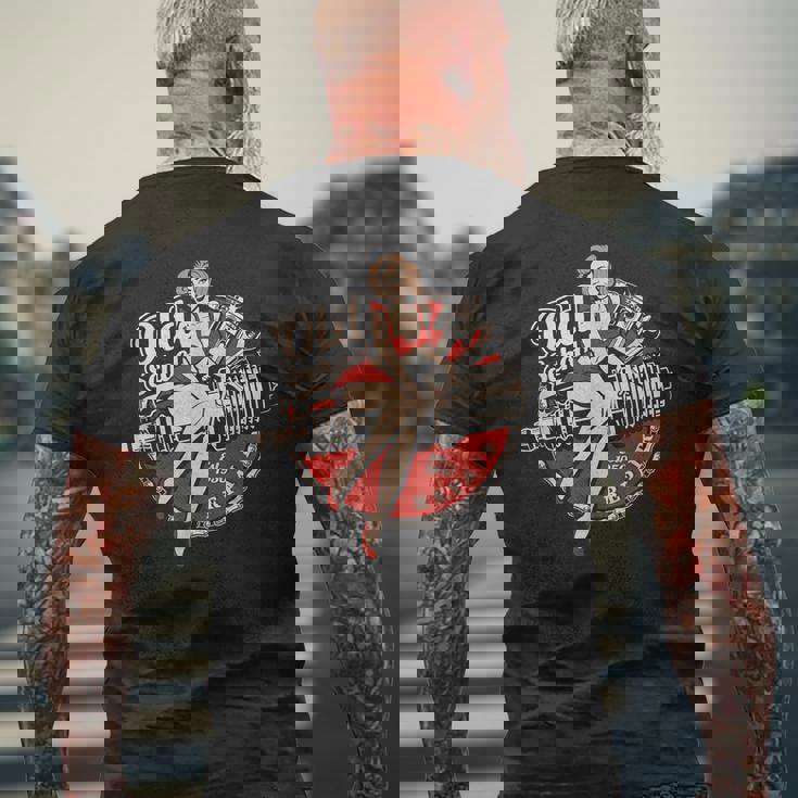 スパークプラグ ピンナップ メカニック メンズTシャツ バックプリント 高齢者への贈り物