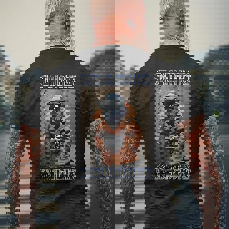 スピジュニロ・ゴルビロ-イタリアン・ブレインロット・ミーム メンズTシャツ バックプリント 高齢者への贈り物