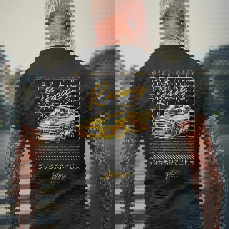 スピードレトロヴィンテージジャパニーズjdm東京ジャパンドリフトレースカー メンズTシャツ バックプリント 高齢者への贈り物