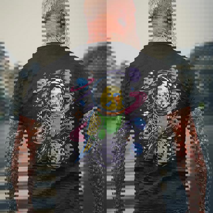 スペースセキセイインコ 宇宙飛行士セキセイインコ メンズTシャツ バックプリント 高齢者への贈り物