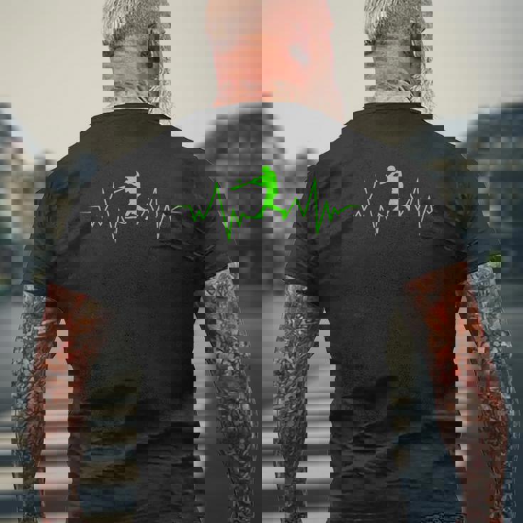 スポーツファンのための野球ハートビートクールなデザイン メンズTシャツ バックプリント 高齢者への贈り物