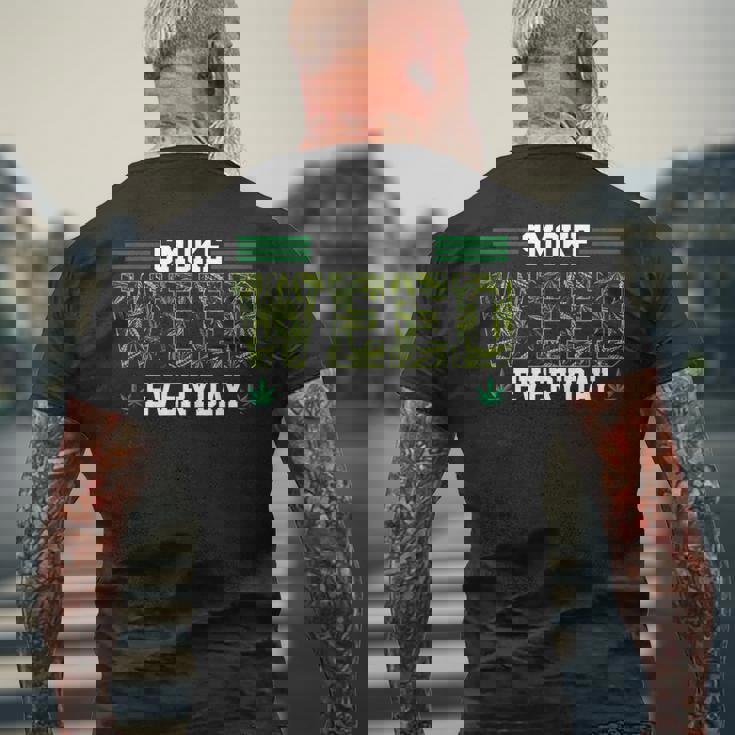 スモークウィード エブリデイ マリファナギフト 大麻スタイル メンズTシャツ バックプリント 高齢者への贈り物