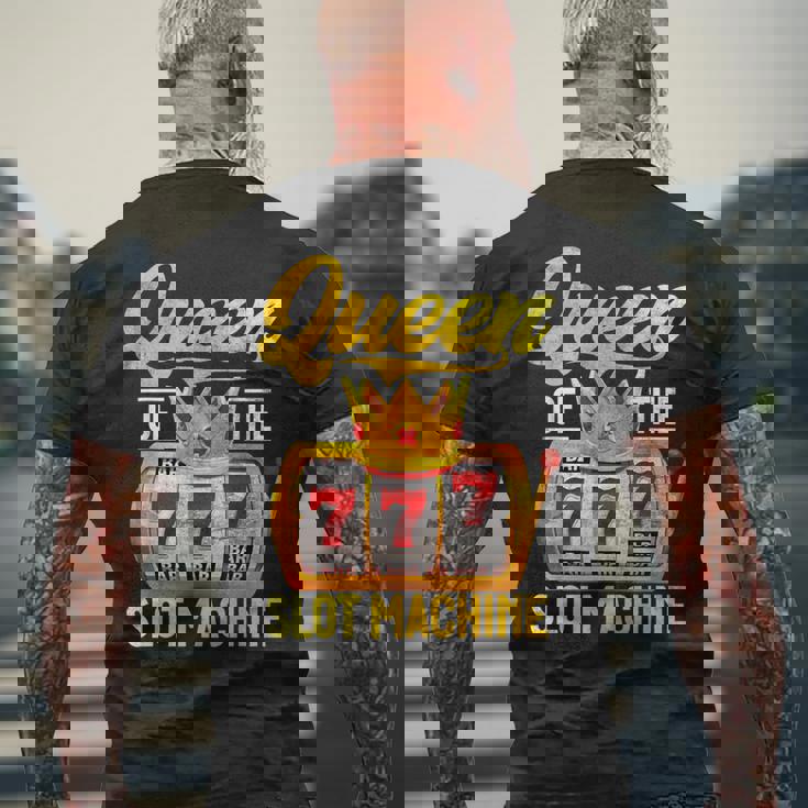 スロットマシン ジャックポット 777 Handpay Lucky Gambling Casino メンズTシャツ バックプリント 高齢者への贈り物