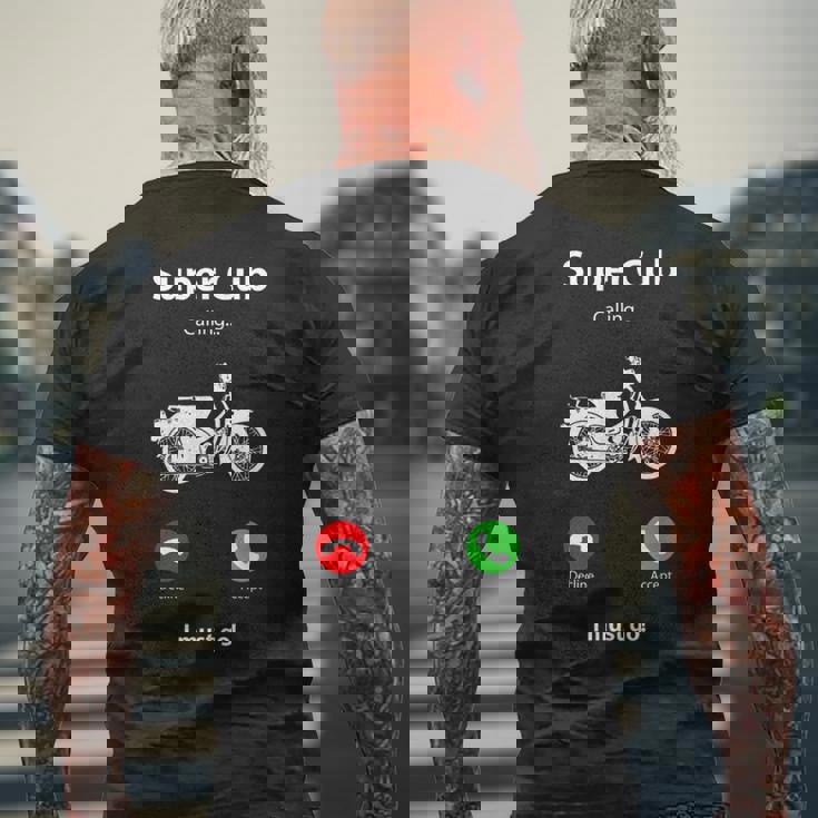 スーパーカブc100 原付バイク レトロジャパン メンズTシャツ バックプリント 高齢者への贈り物