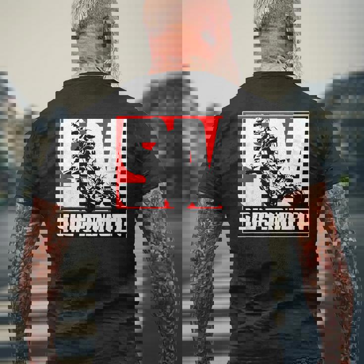 スーパーモトスーパーモタードエンデューロモトクロス メンズTシャツ バックプリント 高齢者への贈り物