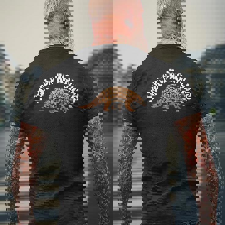 セイヴ・ザ・パンゴリン野生動物園 メンズTシャツ バックプリント 高齢者への贈り物