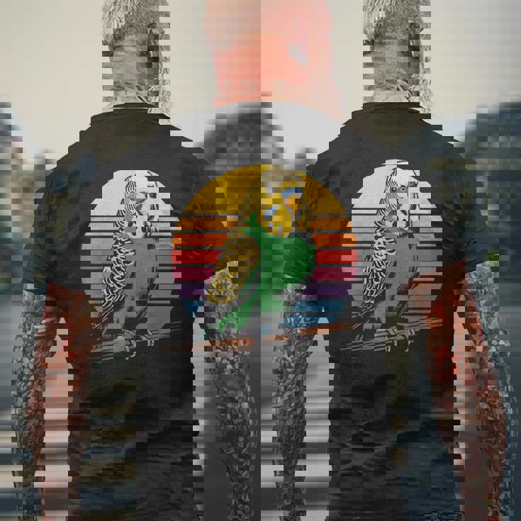 セキセイインコ レトロ セキセイインコ メンズTシャツ バックプリント 高齢者への贈り物