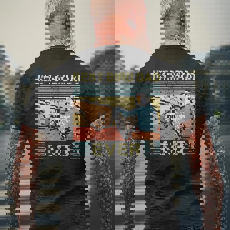 セキセイダッド 鳥好き 父 動物愛好家 鳥の男 メンズTシャツ バックプリント 高齢者への贈り物