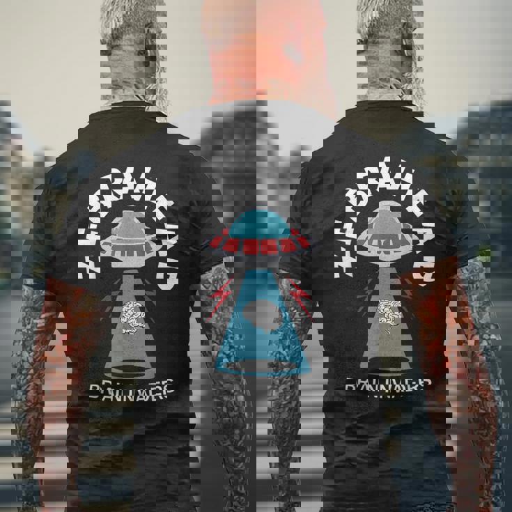 ゼブラヘッド脳侵略者面白いデザイン。 メンズTシャツ バックプリント 高齢者への贈り物