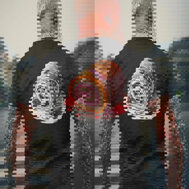 ゼリーロールケーキ メンズTシャツ バックプリント 高齢者への贈り物