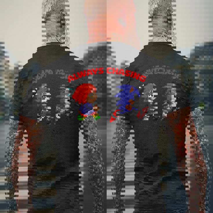 ソニック×れじぇくん Always Chasing L メンズTシャツ バックプリント 高齢者への贈り物