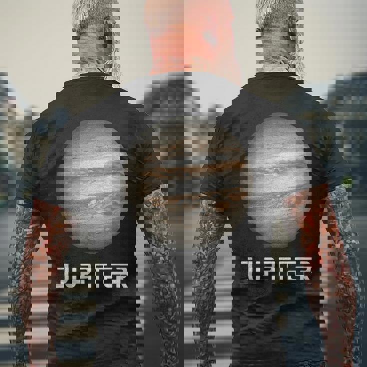 ソーラーシステム プラネット 木星 宇宙 メンズTシャツ バックプリント 高齢者への贈り物