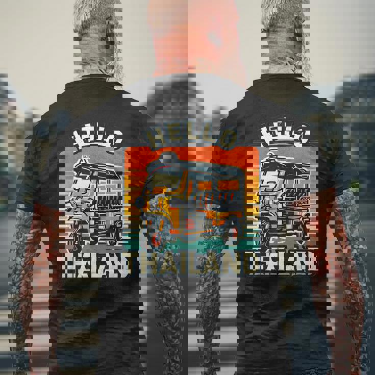 タイのお土産 旅行ギフト ホリデー タイのデザイン メンズTシャツ バックプリント 高齢者への贈り物