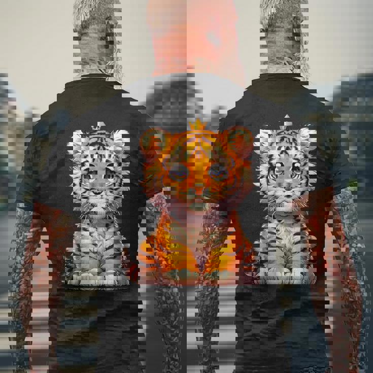 タイガーカブ×可愛いベイビータイガー メンズTシャツ バックプリント 高齢者への贈り物