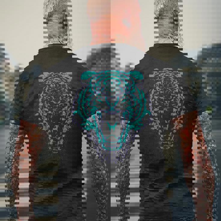 タイガーヘッド メンズTシャツ バックプリント 高齢者への贈り物