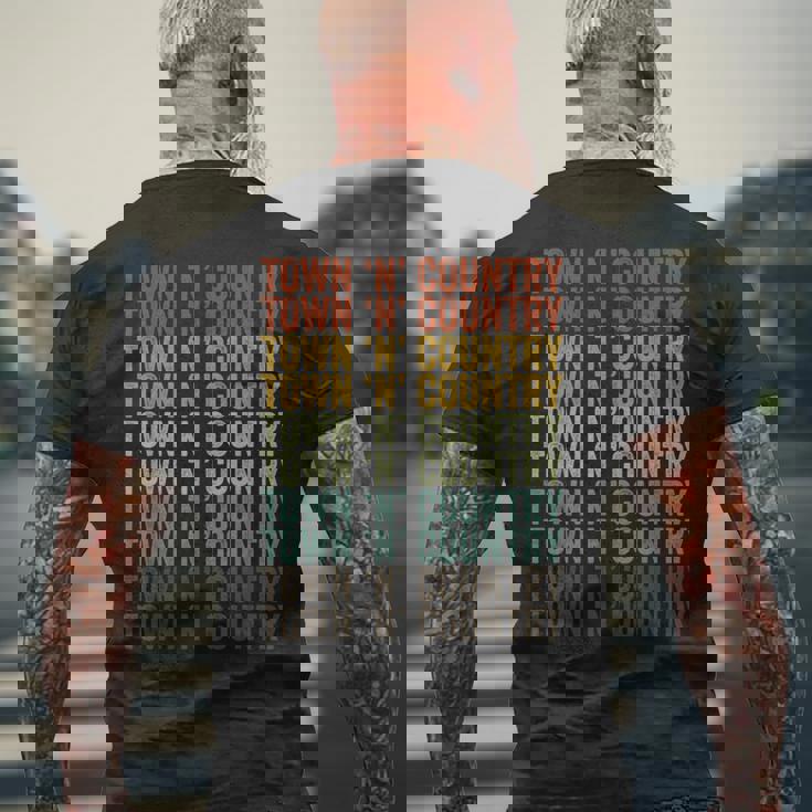 タウンアンドカントリーシティレトロ メンズTシャツ バックプリント 高齢者への贈り物