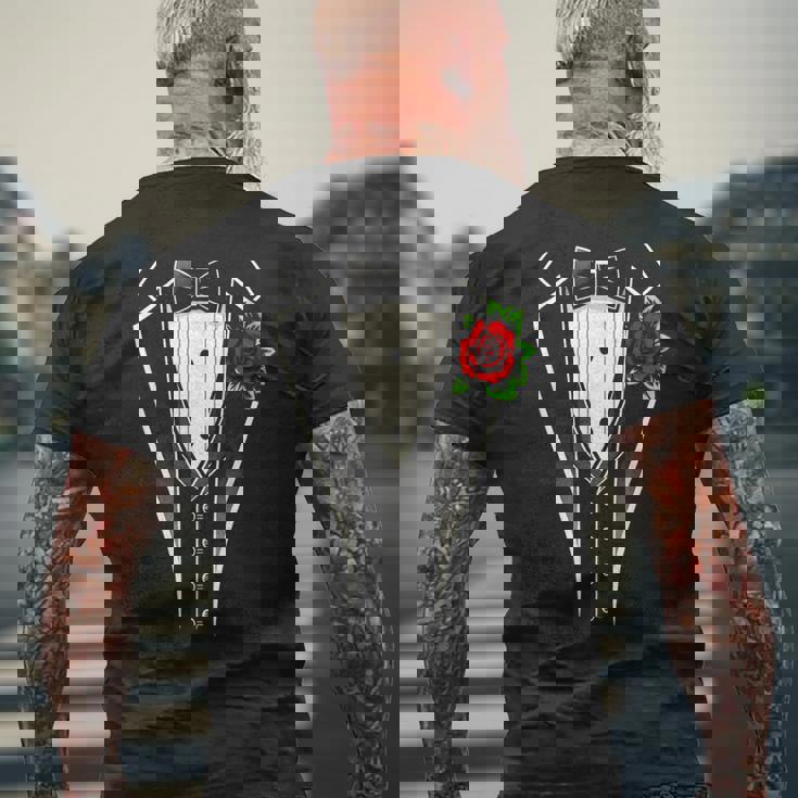 タキシード蝶ネクタイ、面白い紳士用タキシード。 メンズTシャツ バックプリント 高齢者への贈り物