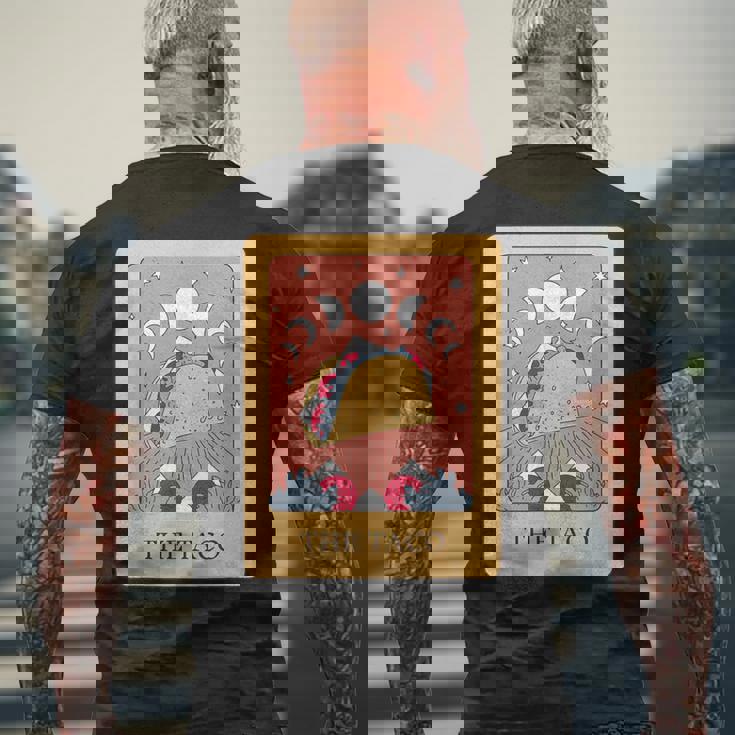 タコスタロット神秘的な星月面白い食通デザイン。 メンズTシャツ バックプリント 高齢者への贈り物