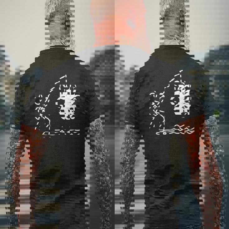 タコ釣りタコクラーケンケンケファロポッド ファニータコ メンズTシャツ バックプリント 高齢者への贈り物