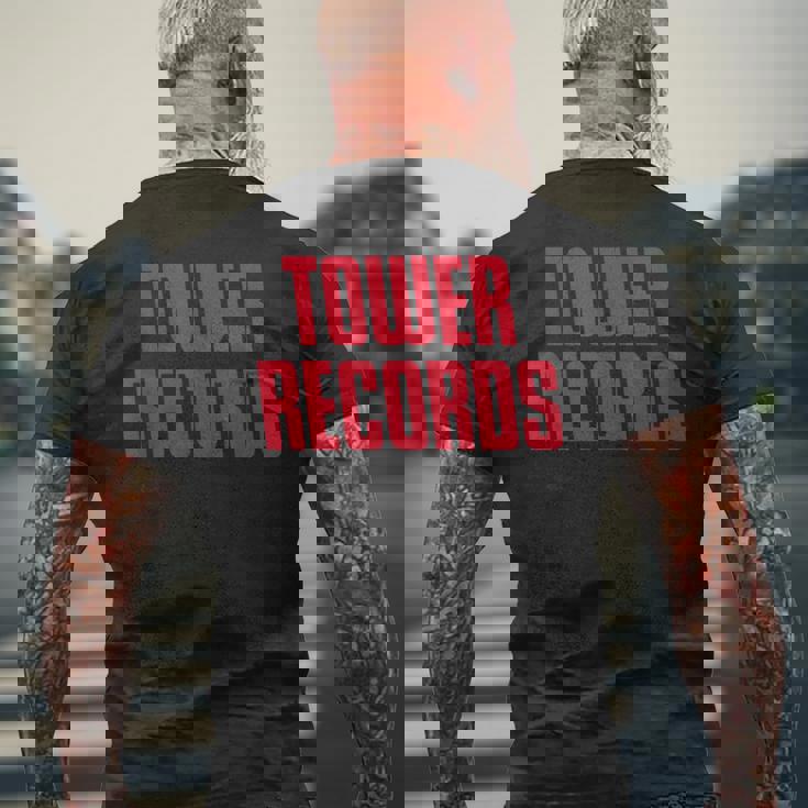 タワーレコード レトロヴィンテージミュージック メンズTシャツ バックプリント 高齢者への贈り物