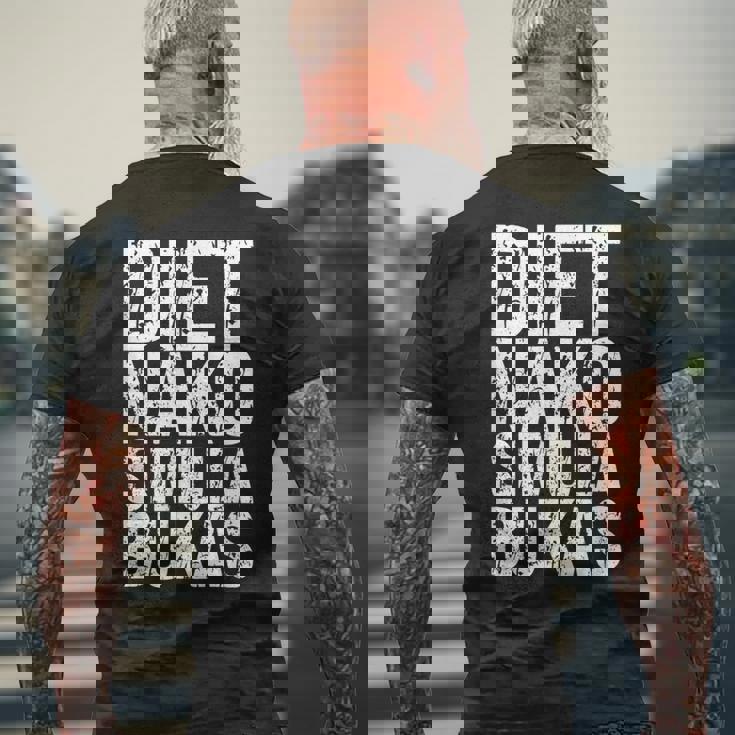 ダイエット ナコ シミュラ ブカス 面白い フィリピン人 メンズTシャツ バックプリント 高齢者への贈り物