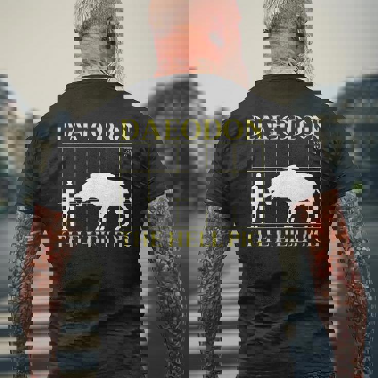 ダエオドン 地獄の豚 先史時代の絶滅した豚 メンズTシャツ バックプリント 高齢者への贈り物