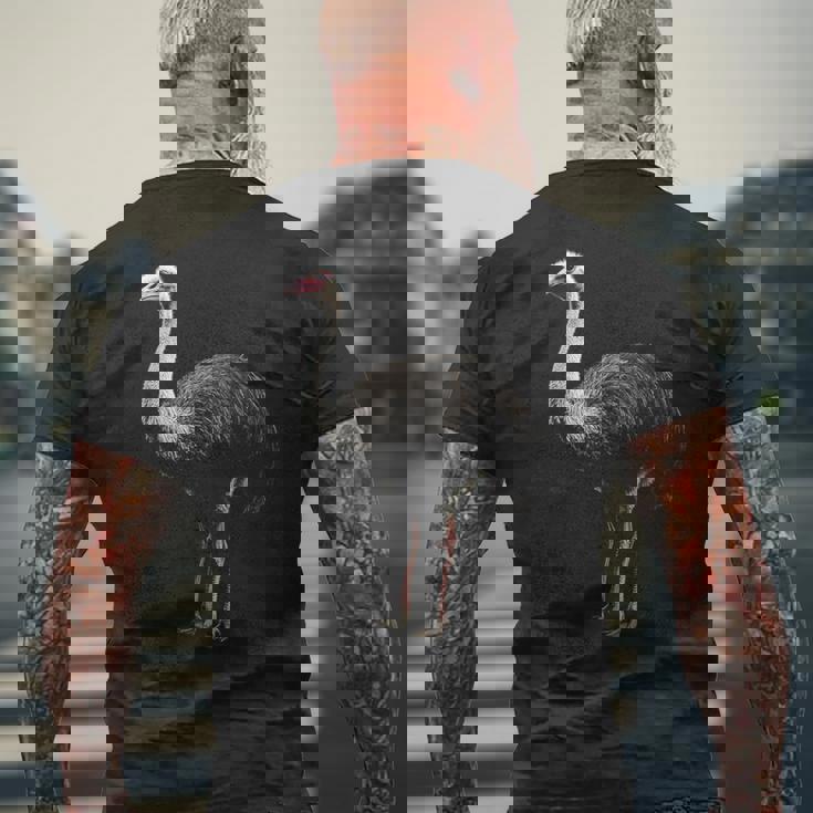 ダチョウ 動物 モチーフ イラスト ダチョウ メンズTシャツ バックプリント 高齢者への贈り物