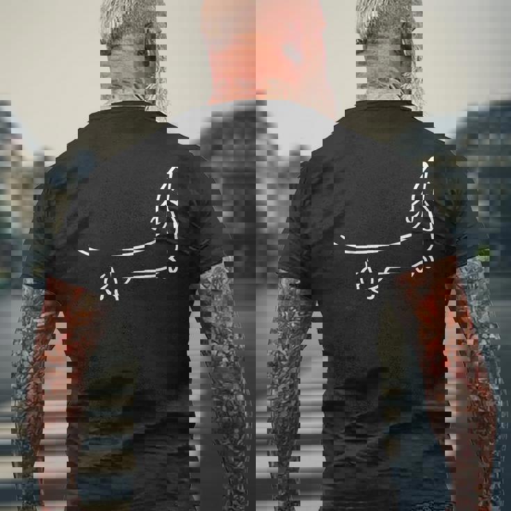 ダックスフンド 犬のモチーフの動物の顔 アートモチーフの犬 メンズTシャツ バックプリント 高齢者への贈り物