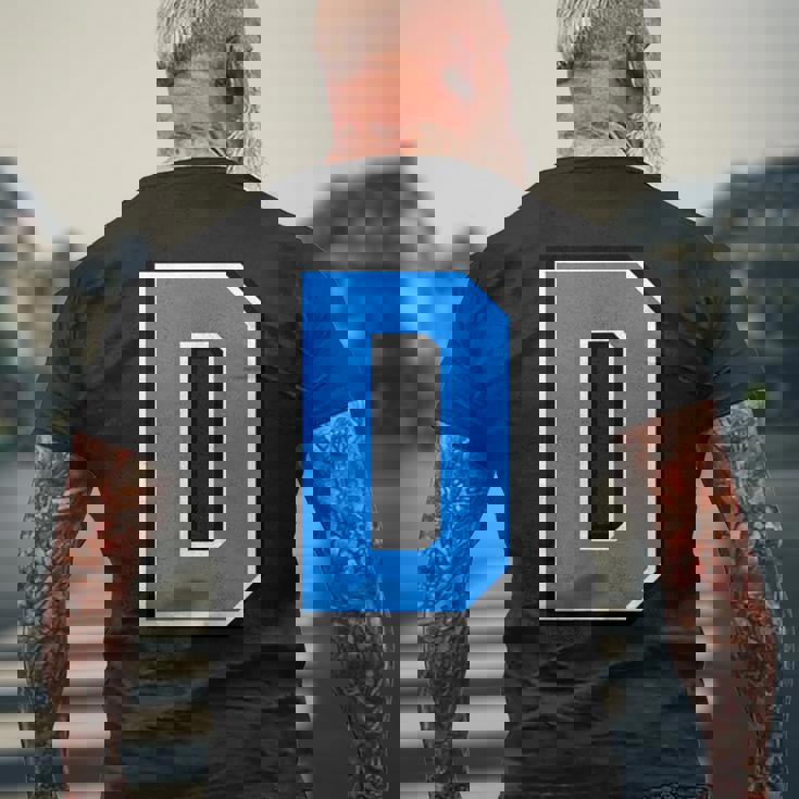 ダブリン郡 スカイブルー ネイビー アルファベット D ゲール語 フットボール ハーリング メンズTシャツ バックプリント 高齢者への贈り物