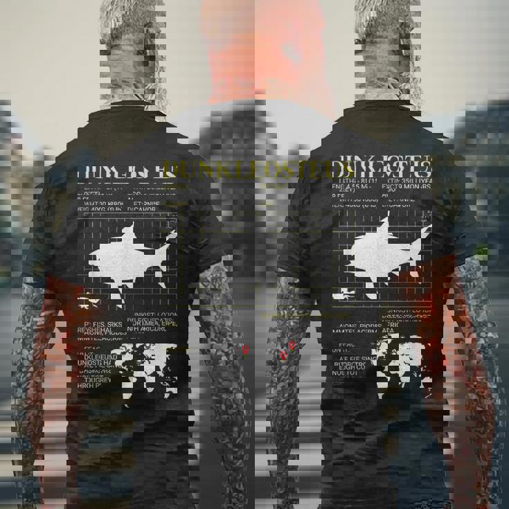 ダンクルオステウス デボン紀の海の怪物 絶滅動物 メンズTシャツ バックプリント 高齢者への贈り物