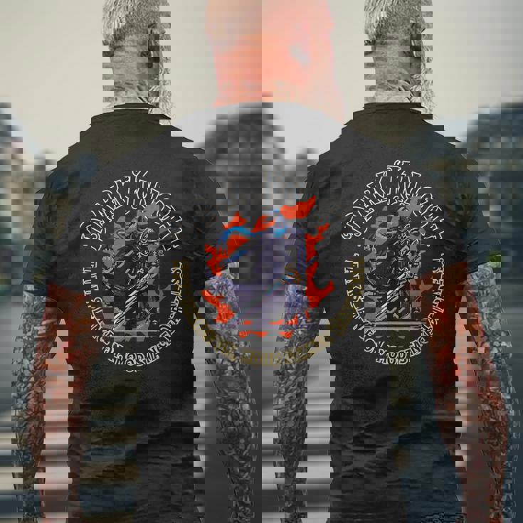 ダークナイト タンクスタンスオン ムードスタンス ダークネス Mmorpg メンズTシャツ バックプリント 高齢者への贈り物