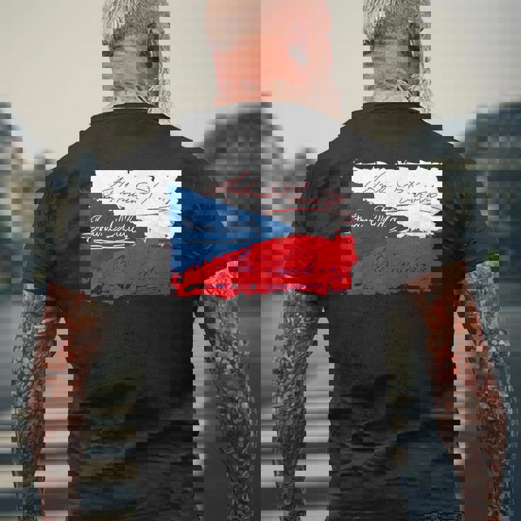 チェコの作曲家 ドヴォラック・ドラ・スメタナ チェコ メンズTシャツ バックプリント 高齢者への贈り物