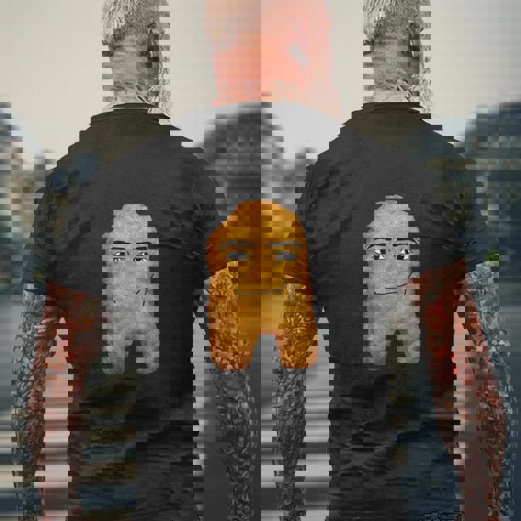 チキンナゲットマンフェイスカウボーイミーム メンズTシャツ バックプリント 高齢者への贈り物