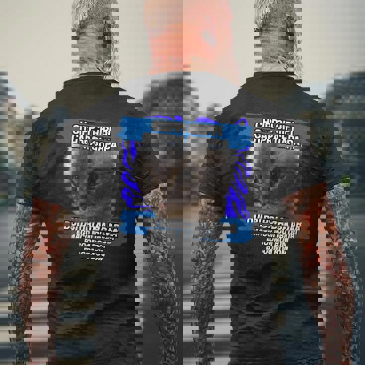 チッピ チッピ チャッパ チャッパ 踊る猫 ミーム メンズTシャツ バックプリント 高齢者への贈り物