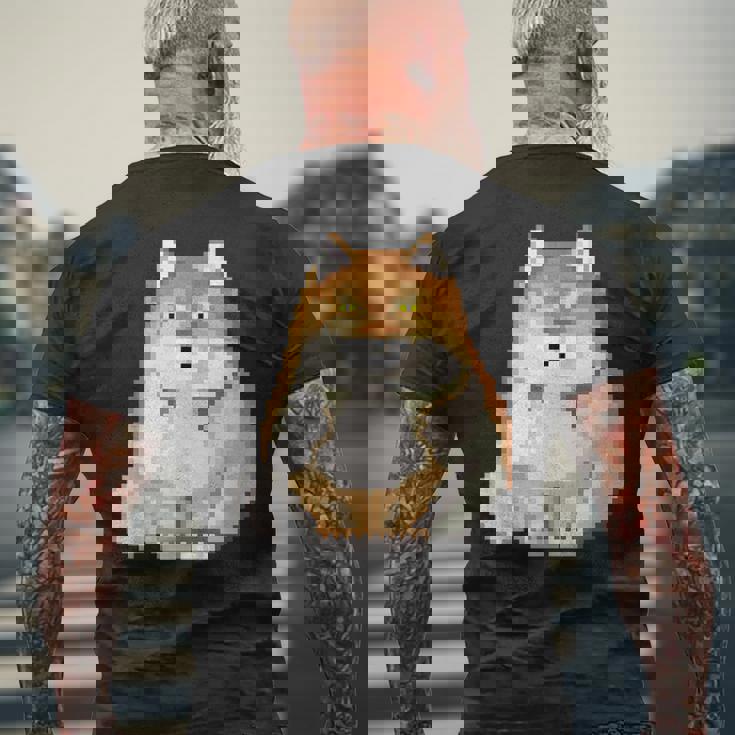 チベットスナギツネ ドット絵 ピクセルアート 虚無 ゲーム レトロゲーム ミーム メンズTシャツ バックプリント 高齢者への贈り物