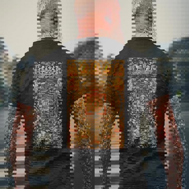 チベット曼荼羅 仏教 スピリチュアル タンカ 芸術 仏教 メンズTシャツ バックプリント 高齢者への贈り物