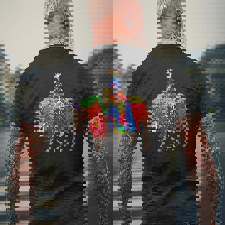 チャグチャグ馬コ 集合 メンズTシャツ バックプリント 高齢者への贈り物