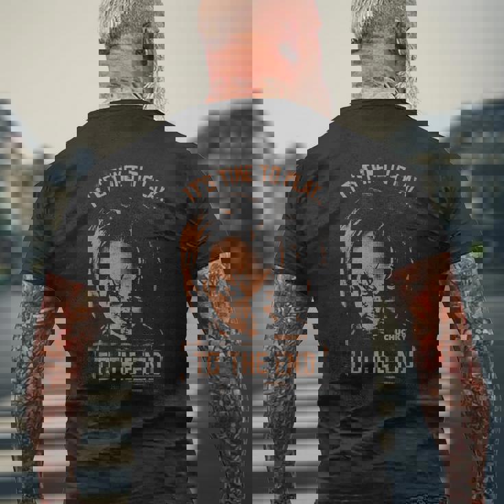 チャッキー It’S Time To Play To The End メンズTシャツ バックプリント 高齢者への贈り物