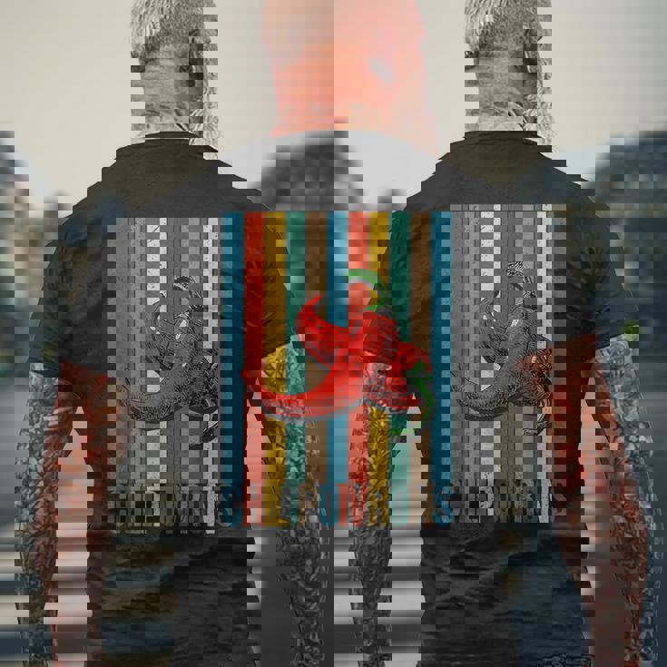 チリペッパー、レッドチリペッパー、レッドホットヴィンテージチリペッパー メンズTシャツ バックプリント 高齢者への贈り物