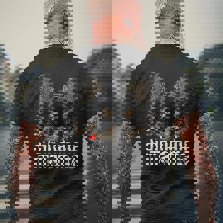 チワワ ママ チワワ 長髪 ママ ママ チワワ 犬 メンズTシャツ バックプリント 高齢者への贈り物