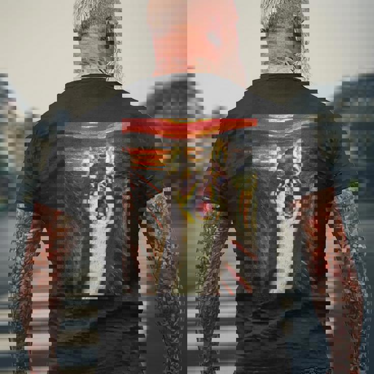 チワワ 面白いtシャツ 犬 ムンクの叫び かわいい メンズ 子供 おもしろ 服 グッズ ネタ わんこ メンズTシャツ バックプリント 高齢者への贈り物