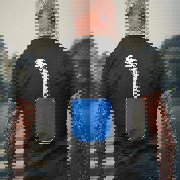 チンアナゴ（いん・ざ・ぽけっと）【どうぶつフレンズ】魚 水族館の生き物 かわいい 面白い 動物 チンアナゴ イラスト メンズTシャツ バックプリント 高齢者への贈り物