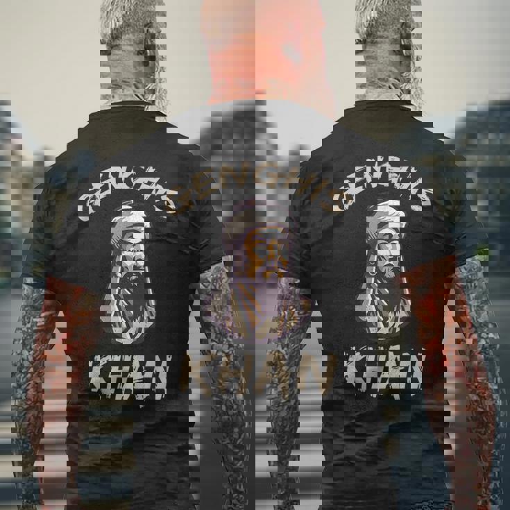 チンギス・ハーン モンゴルの歴史 メンズTシャツ バックプリント 高齢者への贈り物