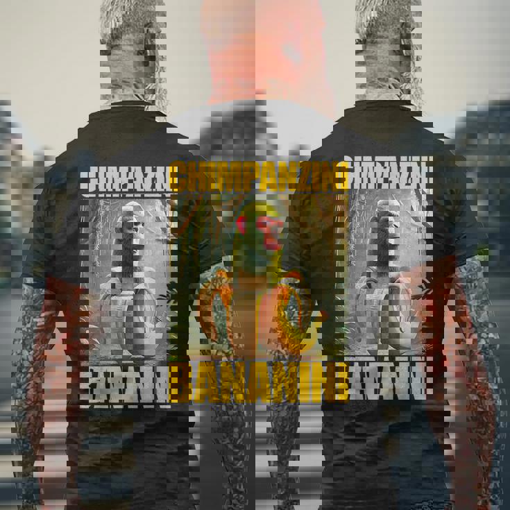 チンパンジーニ バナニーニ イタリアのブレインロットミーム メンズTシャツ バックプリント 高齢者への贈り物