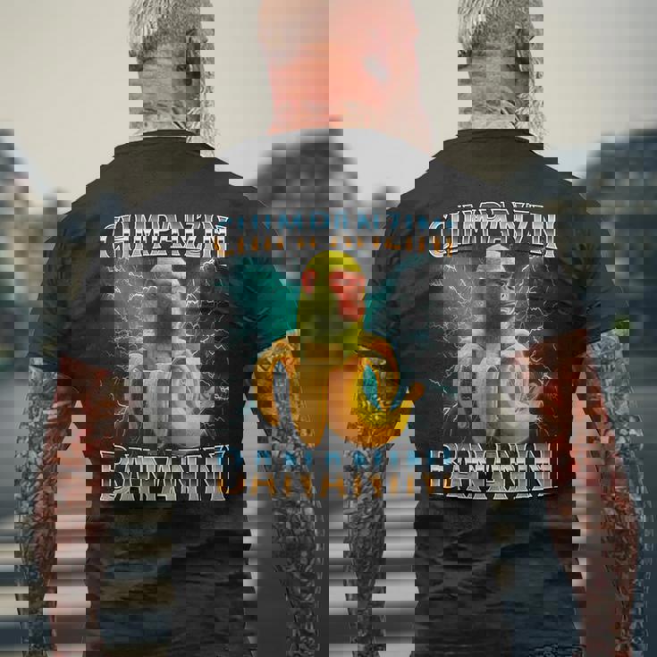 チンパンジーニ バナニーニ イタリアンブレイン メンズTシャツ バックプリント 高齢者への贈り物