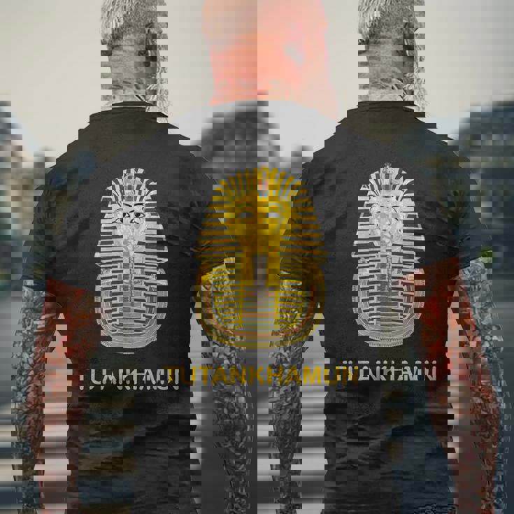 ツタンカーメン ゴールドマスク ツタン王 ファラオ 古代エジプト メンズTシャツ バックプリント 高齢者への贈り物