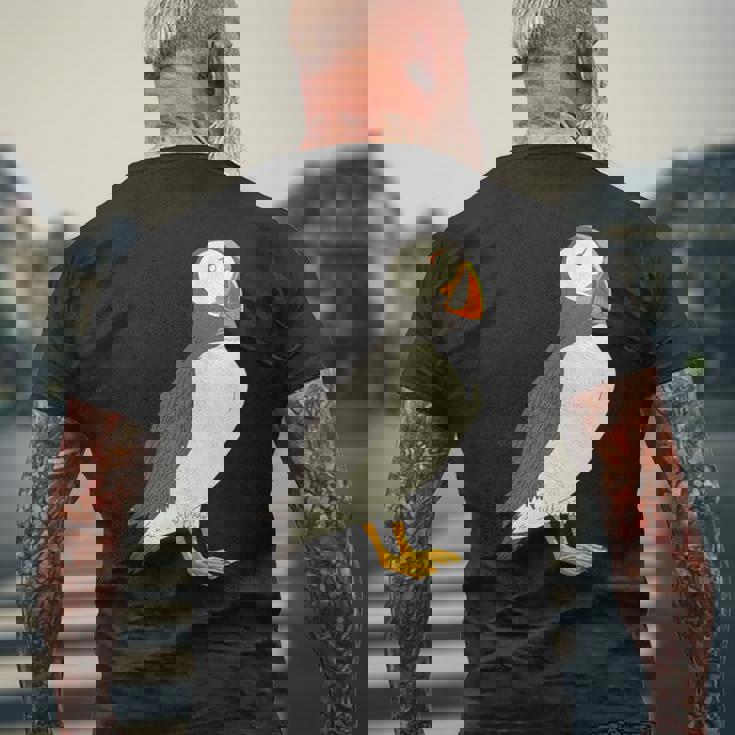 ツノメドリ メンズTシャツ バックプリント 高齢者への贈り物