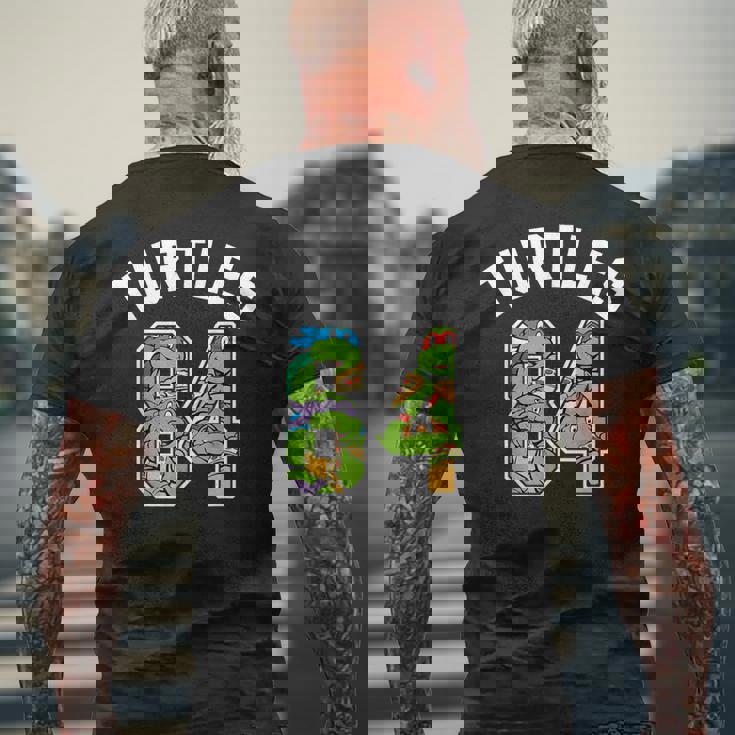 ティーンエイジ・ミュータント・ニンジャ・タートルズ 84フィート グループコラージュ メンズTシャツ バックプリント 高齢者への贈り物